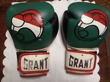 Used, Old School~Grant Boxing Gloves~14 Oz~Red~Green~Sparring  for sale  Shipping to South Africa