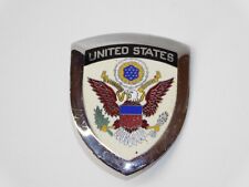 Emblema de carro de corrida vintage dos Estados Unidos emblema grade de crista esmalte peça cromada comprar usado  Enviando para Brazil