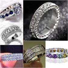 Usado, Moda Cúbico Circón Plata 925 Anillos Llenos Mujeres Joyería Boda Regalo Talla 6-10 segunda mano  Embacar hacia Argentina