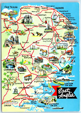 Postcard map east for sale  TEWKESBURY