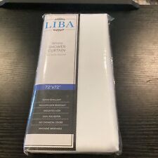 LiBa Fabric Bathroom Shower Curtain 72" W x 72" H White, used for sale  Shipping to South Africa