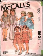 6501 Vintage McCalls SEWING Pattern Girls 1970s Pullover Dress Top Carefree OOP for sale  Shipping to South Africa