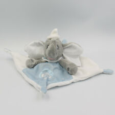 Doudou plat Dumbo bleu blanc gris paillettes DISNEY BABY - Eléphant Plat, Semi p, occasion d'occasion  Le Portel