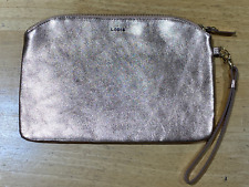 Bolsa carteira LODIS couro ouro rosa com zíper pulseira - 9,5" comprar usado  Enviando para Brazil