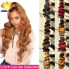 Brazilian Body Wave Bundles Hair Ombre Human Hair Weave 1/3/4Pcs Remy Extensions for sale  Shipping to South Africa