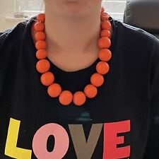 Chunky Wooden Bead Necklace In Orange - Harry Styles, used for sale  ORPINGTON