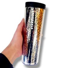 #BF Starbucks FREE SHIPPING Tumbler Coffee Hot Cold Black Gold Flakes 16oz  for sale  Shipping to South Africa