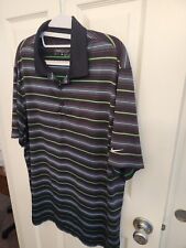 Usado, Camisa polo de golf Nike para hombre grande negra a rayas manga corta Dri Fit golf segunda mano  Embacar hacia Argentina