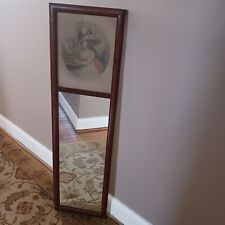 Used, Antique French Trumeau Mirror Woman Portrait Beautiful Wood Veneers 34 X 9 for sale  Shipping to South Africa