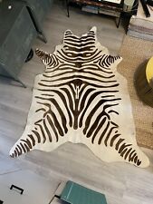 Real Cow Hide Zebra Animal Printed Rug Carpet Floor Matt Room Decor for sale  Shipping to South Africa