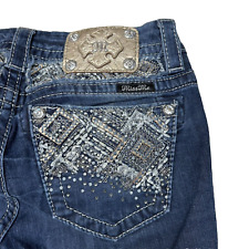 Jeans Miss Me 25 Boot Bling Pockets denim azul enfeitado comprar usado  Enviando para Brazil