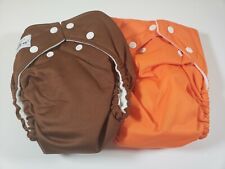 2 Fuzzi Bunz Cloth Diapers Perfect Size Inserts Med 15-30 lbs Brown Orange NWOT, used for sale  Shipping to South Africa