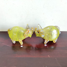 1940s Vintage Multi Color Blown Glass Elephant Figure Pair Japan Old Collectible for sale  Shipping to South Africa