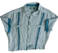 Camisa Batik masculina Cubavera XL manga curta botões para cima linho/algodão folheada verão comprar usado  Enviando para Brazil