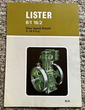 LA171 Lister Slow Speed Diesel Engine SLS 8/1 16/2 Sales Brochure for sale  Canada