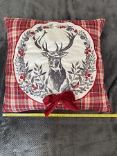 Tartan stag cushion. for sale  LICHFIELD