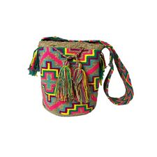 Usado, Bolsa colombiana Wayuu 100% original feita à mão balde bolsa de ombro cores comprar usado  Enviando para Brazil
