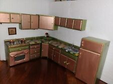 Juego de gabinetes de cocina artesanales de 1:12 8 piezas para casa de muñecas, estufa, fregadero y nevera... segunda mano  Embacar hacia Mexico