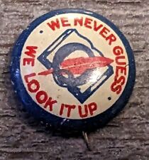 World Book Encyclopedia Club "We Never Guess, We Look It Up" Vintage Lapel Pin, used for sale  Shipping to South Africa