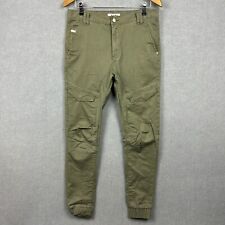 Pantalones de mezclilla Nena Pasadena para hombre talla 30 W32xL28 verde de carga con cremallera al tobillo segunda mano  Embacar hacia Argentina