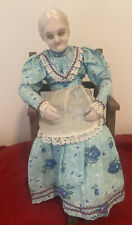 Boneca de cera assustadora VINTAGE pintada à mão, velha senhora fantasma sentada em uma cadeira, usado comprar usado  Enviando para Brazil