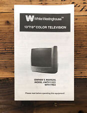 White Westinghouse WTV 1332 WTV 1903 TV Propietario/Manual de Usuario *Original*, usado segunda mano  Embacar hacia Argentina