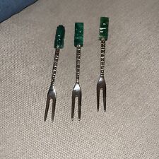 Conjunto de 3 utensílios de prata alpaca vintage (3 garfos) cabo de jade esculpido no México comprar usado  Enviando para Brazil