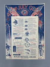 c 1900 FIREWORKS 4th of JULY Butler Bros Advertising Flyer Antique, used for sale  Shipping to South Africa
