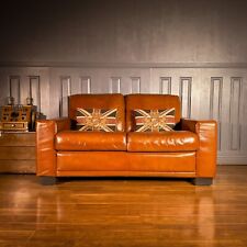 brown 2 seater sofa for sale  SIDMOUTH