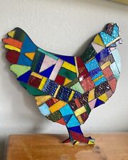 Usado, Galo abstrato geométrico vitral mosaico galinha pássaro escultura de parede comprar usado  Enviando para Brazil