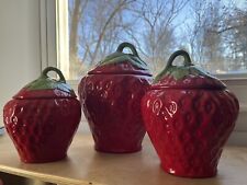 Vintage strawberry canisters for sale  Feeding Hills