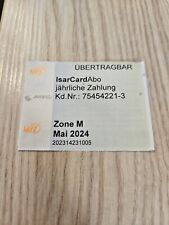 Isarcard fahrkarte mvv gebraucht kaufen  München