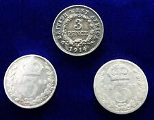 Vintage silver threepence for sale  WITHAM