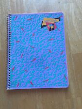 Cuaderno en espiral azul tucán azul tucán vintage años 80 con páginas rosadas, usado segunda mano  Embacar hacia Argentina