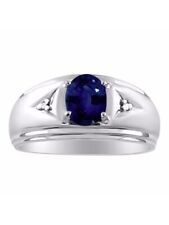 Sapphire & Diamond Ring Set in Sterling Silver BSL-MR2864SW, used for sale  Shipping to South Africa