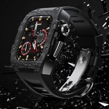 Para Apple Watch 8/7/6/SE 41/44/45mm estojo de fibra de carbono pulseira de borracha fluor mod, usado comprar usado  Enviando para Brazil