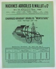 prospectus brochure machine agricoles R. WALLUT charrues brabant tracteur ih ihc d'occasion  Auneau