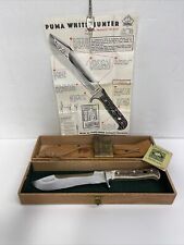 Puma White Hunter 6377 Hunting Knife With Wooden Box  Pamphlet Gift Bar Etc for sale  Canada