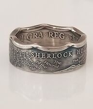England Sherlock Holmes 50p Coin Ring | Conan Doyle | Travel Ring | Handmade Rin, used for sale  Shipping to South Africa