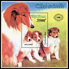 ROUGH COLLIE LASSIE SHEEPDOG DOG Viet Nam POSTAGE STAMP MINI SHEET "Used" 1990 for sale  Shipping to South Africa
