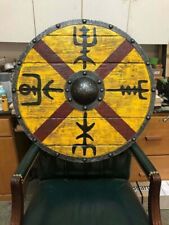Réplica de escudo redondo guerreiro medieval madeira viking armadura redonda comprar usado  Enviando para Brazil