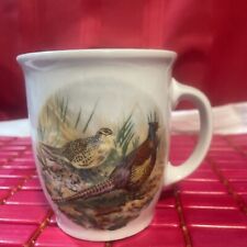 Taza de café de porcelana de colección NAAMAN ISRAEL faisanes urogallo codorniz pájaros segunda mano  Embacar hacia Argentina