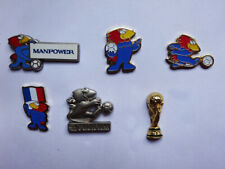 Occasion, 6 pin's Footix football coupe du monde France 98 mascotte Manpower Fuji film d'occasion  Meylan