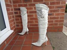 white knee boots for sale  DAVENTRY