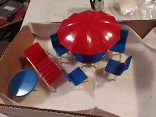Used, Vintage 7 PIECE PLASTIC, BLUE & RED PATIO SET by PLASCO TOY for sale  Shipping to South Africa