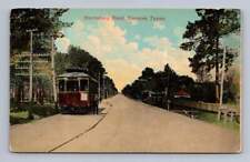 Cartão postal interurbano antigo Harrisburg Road Trolley Train HOUSTON Texas década de 1910 comprar usado  Enviando para Brazil