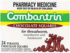 Combantrin quadrados de chocolate 24 tratamento de vermifugação para crianças e adultos, usado comprar usado  Enviando para Brazil