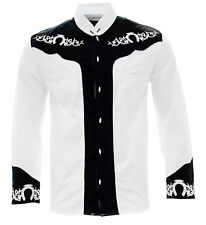 Camisa Charro Masculina Camisa Charra El General Cor Branco/Preto/Prata , usado comprar usado  Enviando para Brazil