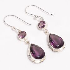 Natural Amethyst Gemstone Drop/Dangle Earrings 925 Sterling Silver For Women for sale  Shipping to South Africa