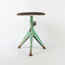 Vintage Swivel Metal Stool, Green industrial Stool in Odelburg Olsen style for sale  Shipping to South Africa
